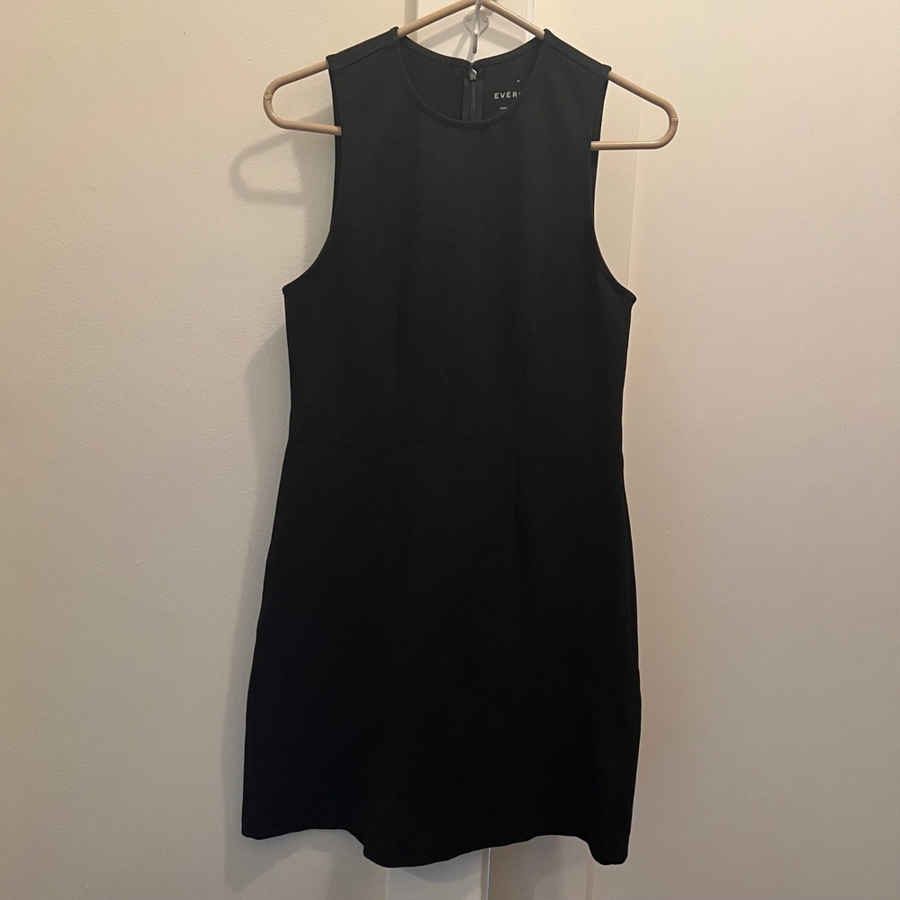 Everlane The Dream Mini Shift Dress Medium Black Cotton Sleeveless Minimalist